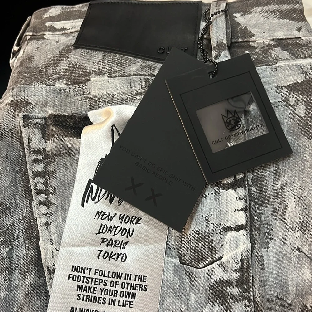 NWT $299 MSRP Men’s Cult of Individuality Silas Punk Super Skinny Jeans 44x32